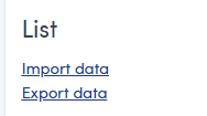 List Export functionality