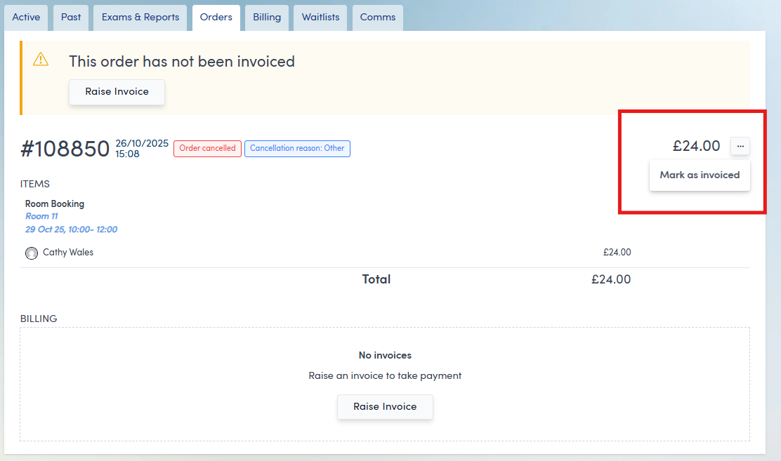 Mark as Invoiced feature